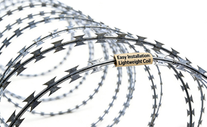 Alambre de púas Concertina de acero inoxidable premium, rollo de alambre de púas anti-corte para cercas de fábrica - Product Image 5