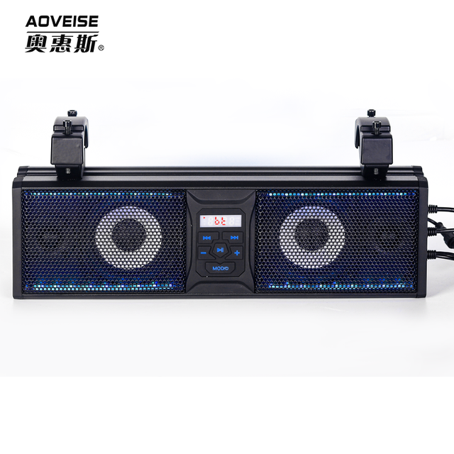 AOVEISE MT4000 New IPX65 Waterproof 400W Stereo Soundbar System for ATV/UTV Marine Boat-Retrofit/Upgrade Easy Black ABS+Aluminum