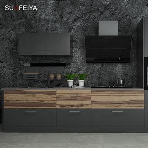 Sortie d'usine Armoire de cuisine complète moderne à emballage plat en HPL gris mat Conception - Product Image 5