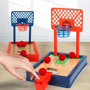<span class=keywords><strong>Mini</strong></span> <span class=keywords><strong>jeu</strong></span> de tir de <span class=keywords><strong>basket</strong></span>-ball pour enfants, jouets interactifs d'éjection des doigts, conception à double cour avec paniers rouges et bleus - Product Image 1