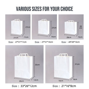 Sac de Transport en Papier Kraft Marron Biodégradable avec Poignée Plate pour Vente en Gros, Repas Rapide, À Emporter, Impression Personnalisée pour Magasin - Product Image 2