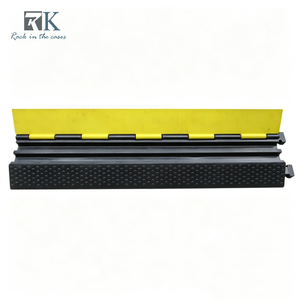 Yellow Black Cable Ramp Rubber Cable Ramp Traffic Safety Cable Protector Ramp 1 2 3 4 <b>5</b> Speed Bumps Protective - Product Image 1