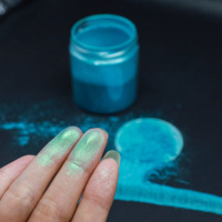 Poudre de Mica Vert Teintée JINTAI HZP47025F à Base de Pigment Nacré pour Cosmétiques, Revêtements, Plastiques, Encres et Artisanat
