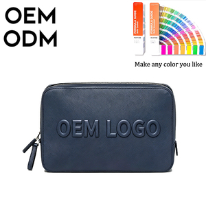 Borsa a Mano in Pelle PU di Alta Qualità per Uomo con Logo in Rilievo, Elegante Portafoglio in Pelle Portatile di Grande Capacità per Affari - Product Image 1