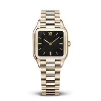 Montre analogique pour femme élégante et professionnelle, cadran rectangulaire vert, résistante à l'eau, en acier inoxydable doré, vintage, marque personnalisée