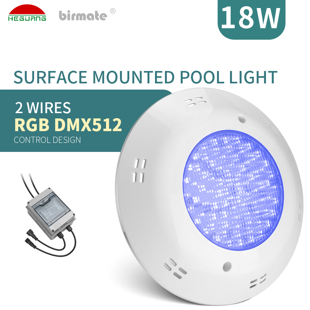 18W RGBW 2 Wires DMX Control Led Color Changing Fiberglass Swimming Pool Light