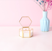 Boîte à bagues transparente jetable mini six faces écologique pour le rangement de bijoux, emballage portable pour accessoires de mariage et de coiffure