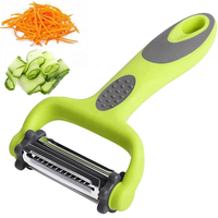 3-in-1 roestvrijstalen roterende aardappel- en groenteschiller met antislip handvat, multifunctionele groente- en fruitrasp, keukenhulpje
