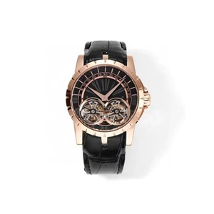 Logo personnalisé, haute qualité, double tourbillon, boîtier en acier inoxydable, bracelet en cuir véritable, automatique, mécanique, résistant à l'eau - Product Image 2