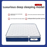 Matelas de 25 cm Ressort de poche en mousse à mémoire de forme Mobilier de maison moderne pour Villa Hôtel Hôpital Chambre Vente en gros Matressess hybride