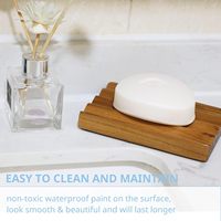 Support de Savon Élevé Antidérapant en Bois Naturel CF 100% avec Drainage par Ventilation à 4 Niveaux pour Égouttage et Séchage du Savon sur Comptoir de Salle de Bain