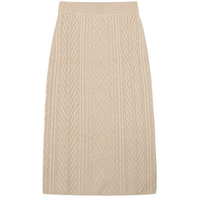 Ensemble 2 Pièces Chaud et Épais Tricoté pour Femmes en Coton Jacquard Élasthanne à Fermeture Éclair