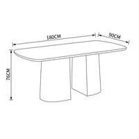 Fabricant de tables à manger en bois micro-laminé JJZ-015, style nordique moderne, grande table 1800x900mm pour la vente en gros et les projets hôteliers