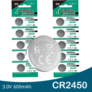 Piles bouton au lithium CR2450 personnalisées en usine, 600 mAh, 3 V, pour calculatrices, thermomètres, clés de voiture - Product Image 1
