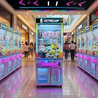 Grande machine à griffes commerciale avec armoire en fer, support espagnol et anglais pour jeu de distribution de peluches et de poupées