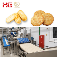 Chaîne de production entièrement automatique de craquelins de riz en acier inoxydable de marque HG, machine à gâteaux de riz et à riz neige, 380V, capacité 5000