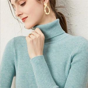 Suéteres de gola alta em tricô macio de alta qualidade para mulheres, para outono/inverno - Product Image 4