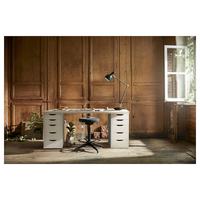 Bureau d'ordinateur moderne REMA en bois blanc avec 10 tiroirs, grande table de rangement pour la maison, le bureau et le salon de manucure