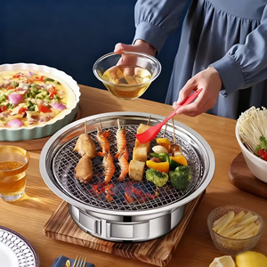 Parrilla de Carbón Coreana de Acero Inoxidable de 35 cm, Parrilla para Barbacoa Doméstica, Parrilla para Acampar, Ahumador de Mesa - Product Image 2