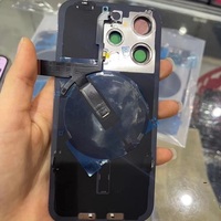 Penutup belakang kaca grosir pabrik dengan lensa kamera bingkai logam Aksesori sasis tubuh untuk iPhone 15 15Plus 15Pro 15pro max