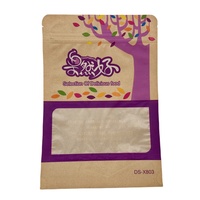 Sacs zip-lock recyclables imprimés personnalisés pour fruits secs pochette debout à fermeture éclair emballage pochettes en papier kraft brun avec fenêtre