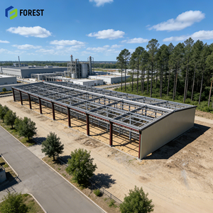 โครงสร้างเหล็กสำเร็จรูปขนาด 15x30x10 เมตร ดีไซน์ทันสมัย สีเขียว แข็งแรง ทนทาน เหมาะสำหรับโรงงานผลิต โกดังเก็บสินค้า และห้างสรรพสินค้า - Product Image 1