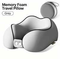 Oreiller de voyage ergonomique en mousse à mémoire de forme en U, personnalisable avec logo, lavable, réglable et portable pour avion et voiture