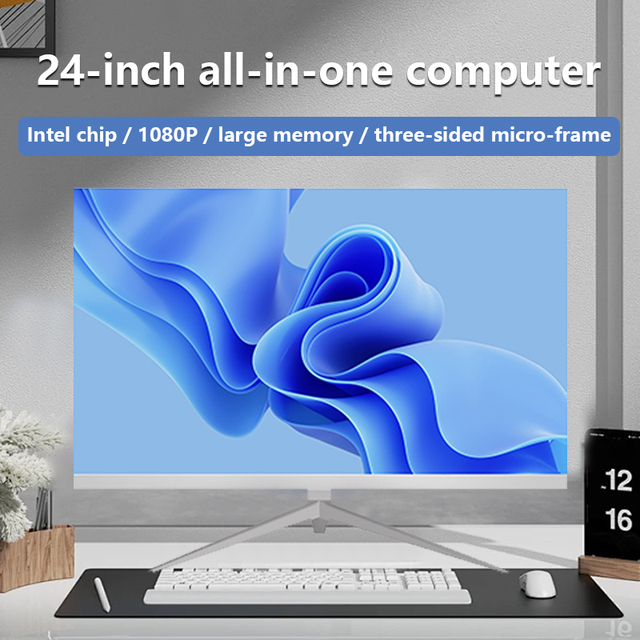24'' Desktop All in One Computor I5 I7 8G 16G RAM 1920*1080 IPS Screen WIFI BT Speakers Built-in Business Use Win10/11 AIO PC