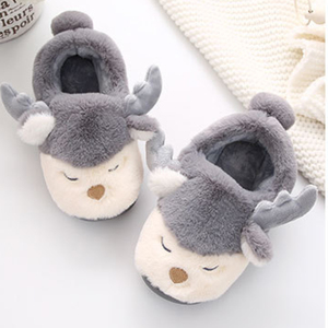 Pantofole Natalizie a Forma di Animale Cartoonesco, Cervo Invernale in Peluche, Pantofole Personalizzate Morbide <span class=keywords><strong>per</strong></span> Bambini e Ragazze - Product Image 5