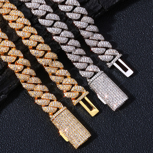 Fealux Pass Tester VVS Moissanite Diamante da Laboratorio Argento 925 Collana a Catena 10mm Bracciale a Catena Miami Cuban Link Bracciali Hip Hop - Product Image 5