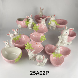Bol à Fruits en Céramique Lapin sur Scooter – Plat de Service Décoratif en Forme de Lapin Mignon pour la Décoration Intérieure et Cadeau - Product Image 6