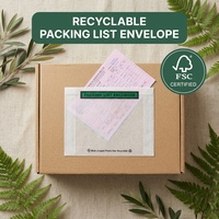 Enveloppe d'expédition écologique en papier recyclé, biodégradable, sans plastique, avec pochette pour documents et étiquette autocollante