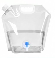 Pochette personnalisée grande capacité sac à eau 5L 10L 15L 20L pochette extérieure portable avec bec verseur de liquide sac à eau potable pliable en plastique
