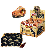 Lot de 10 figurines de dinosaures fossiles en plastique, modèles variés, kit d'excavation de squelettes de dinosaures