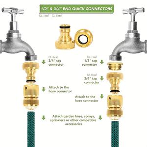 3/4 Inch Y Brass Quick Connector <strong>Set</strong> for Garden <strong>Hose</strong> Pipes Copper Material Plastic Shut off Fitting Painted Surface Treatment - Product Image 4