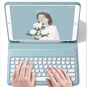 Hebrew Cho iPad 7th 8th 10.2 Air 3 4 4th 10.9 Pro 10.5 11 9.7 Thế Hệ Thứ 5 Bao Gồm Với Khe Cắm Bút Chì Bàn Phím Tròn - Product Image 4