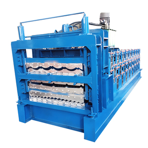 Roof Panel Roll Forming Machine Three Laminated <b>Tile</b> Machine TR5 Zinc Aluminium Roofing <b>Sheet</b> Roll Forming Machine - Product Image 2
