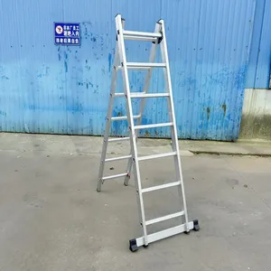 <span class=keywords><strong>Escalera</strong></span> de extensión de aluminio de <span class=keywords><strong>20</strong></span> escalones de diseño moderno de 2 secciones Escaleras combinadas telescópicas - Product Image 5