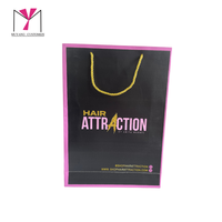 Bolsa de papel negra personalizada de alta calidad de lujo ecológica MUYANG plegable para regalo de boda