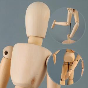 Mannequin d'artiste articulé en bois avec main mobile pour le dessin, l'esquisse et la référence artistique - Product Image 5
