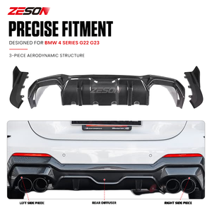 Difusor Trasero de 3 Piezas Estilo SQ de Fibra de Carbono Real para <span class=keywords><strong>BMW</strong></span> Serie 4 G22 G23 430i M440i Coupé Convertible, Alerón Trasero 2020+ - Product Image 5