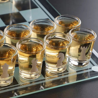 Jeu d'échecs portable écologique de qualité supérieure, en verre cristal, avec plateau de 35 mm, idéal pour les soirées – Vente chaude