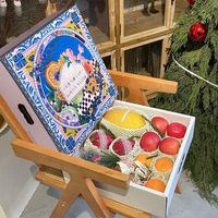 Boîte cadeau de luxe vide pour fruits, emballage Floral Orchard avec feuille d'or