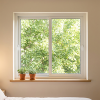 Ventana Abatible Moderna de PVC CHANGYI con Puertas Corredizas de Vidrio Doble UPVC para Hoteles, Diseño de Marco de Plástico