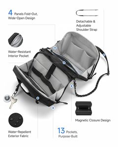 Large Travel <b>Tech</b> Pouch Organizer <b>Bag</b> with Removable Crossbody Strap Two-way Separating Zip Water Resistant for <b>tech</b> accessories - Product Image 5
