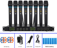 Microphone Lavalier Sans Fil 8 Canaux BHA MG08, Système de 8 Micros Cravate pour Interview, Vlog, Diffusion en Direct, 8 Émetteurs, 1 Récepteur OEM