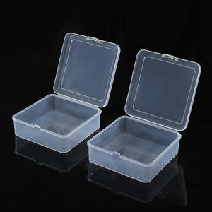 Boîte de rangement carrée transparente en plastique, 9,5 cm x 9,5 cm x 3,5 cm, avec couvercle, pour organiser les bijoux, matériau PP écologique - Product Image 3