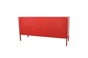 Metal TV <b>Stand</b> Cabinet Metal Colorful TV Storage 2 <b>Door</b> Red Cabinet Modern for Home Use Living Room Use - Product Image 2