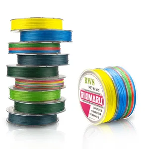 Rikimaru RW8 8 Strand 100M Pe Gevlochten Vislijn Japanse 8x Geel Grijs Carrete De Pesca Zoutwater Multifilament