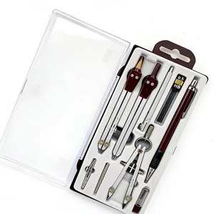 Ensemble de compas de géométrie professionnel durable de 9 pièces de qualité supérieure avec compas métalliques de précision pour l'école et les étudiants - Product Image 1